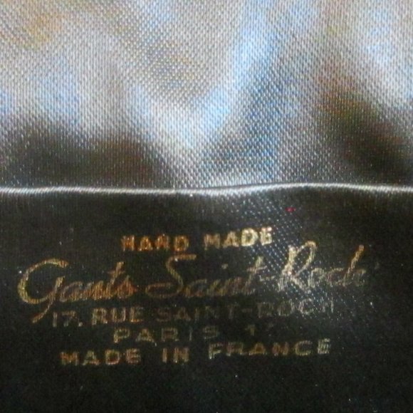 Art Deco Paris Gants Saint Roch Hand Made Black Satin French Embroidered Purse - Picture 10 of 11